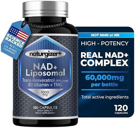 Suplemento Liposomal de NAD+ Naturgizer+ con Resveratrol, Vitamina B3 y TMG | Fórmula Real de NAD Plus | Apoyo Energético y Antienvejecimiento 4 en 1 - imagen 1
