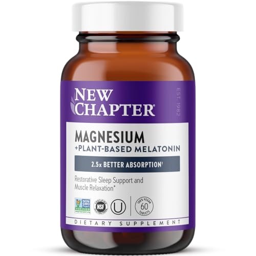 Suplemento de Magnesio + Melatonina de Origen Vegetal New Chapter, 2.5X Mejor Absorción, 1 mg de Melatonina No GMO - 60 Tabletas para Dormir y - imagen 5