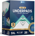 Paquete de 25 Almohadillas Desechables para Cama 36 x 36 Pulgadas, Súper Absorbentes, Extra Grandes, Incontinencia, Chux Médicos de Alta Capacidad, - imagen 1