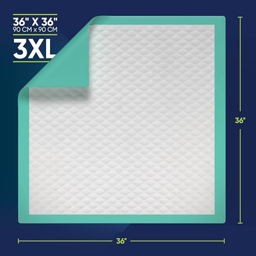 Paquete de 25 Almohadillas Desechables para Cama 36 x 36 Pulgadas, Súper Absorbentes, Extra Grandes, Incontinencia, Chux Médicos de Alta Capacidad, - imagen 3