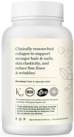 Píldoras de Colágeno Hidrolizado Great Lakes Wellness – Apoya Cabello, Piel, Uñas, Articulaciones y Digestión – No GMO, Keto, Kosher, Colágeno - imagen 2