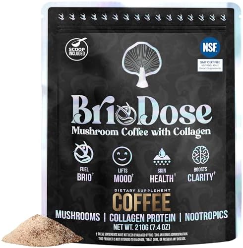 Café de Hongo con Colágeno de Pastoreo - Café Instantáneo Adaptogénico para Energía, Enfoque y Claridad Mental - Con Melena de León, Chaga y - imagen 1