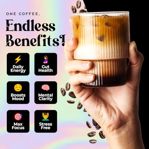 Café de Hongo con Colágeno de Pastoreo - Café Instantáneo Adaptogénico para Energía, Enfoque y Claridad Mental - Con Melena de León, Chaga y - imagen 4