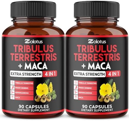 Zolotus 2 Paquetes de Tribulus Terrestris con Raíz de Maca, Raíz de Ashwagandha y Ginseng Panax - Suministro para 6 Meses - imagen 1