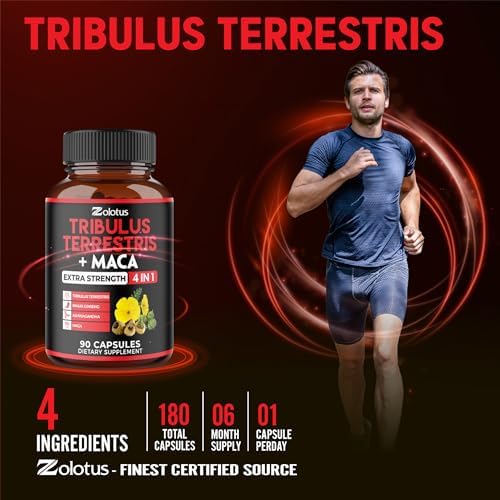 Zolotus 2 Paquetes de Tribulus Terrestris con Raíz de Maca, Raíz de Ashwagandha y Ginseng Panax - Suministro para 6 Meses - imagen 8