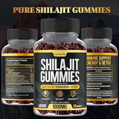 Gomitas de Shilajit 3 en 1 con Musgo Marino, Aceite de Semilla Negra y Ashwagandha - Suplemento Natural con 85+ Minerales, Hecho en EE. UU. (60 - imagen 6