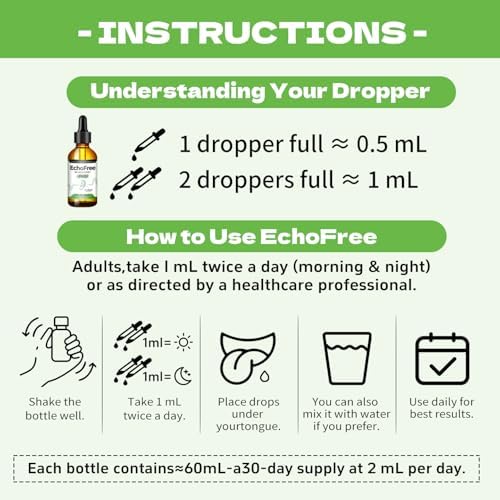 NEWCORE EchoFree PRO 2oz Fórmula Líquida para Bienestar Auditivo con Picolinato de Cromo, Ginkgo Biloba y GABA - Apoyo Diario Vegano para Enfoque y - imagen 7