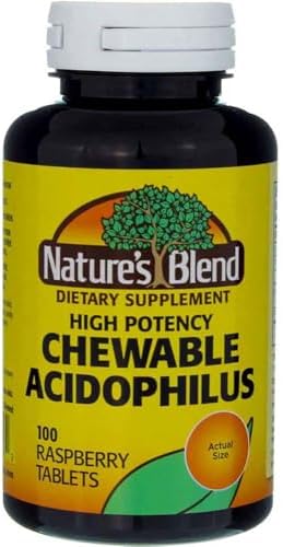 Nature's Blend Acidophilus Masticables Sabor Frambuesa - 100 Tabletas, Paquete de 2 - imagen 1