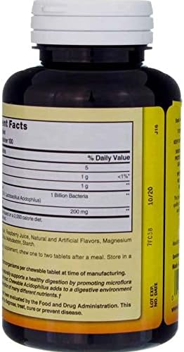 Nature's Blend Acidophilus Masticables Sabor Frambuesa - 100 Tabletas, Paquete de 2 - imagen 4