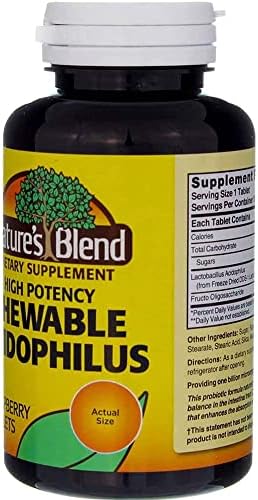 Nature's Blend Acidophilus Masticables Sabor Frambuesa - 100 Tabletas, Paquete de 2 - imagen 5