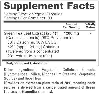 Cápsulas de Té Verde NusaPure, 1200 mg, 180 Cápsulas Veganas (Sin OGM, Veganas) - imagen 4