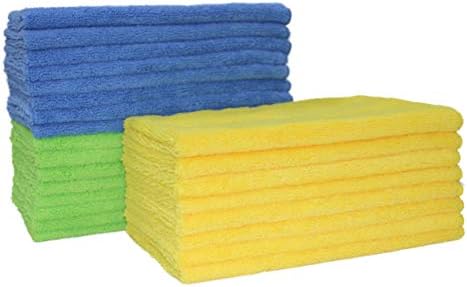Toalla de Microfibra POLYTE para Limpieza (16x24 in, Paquete de 18, Azul, Verde, Amarillo) - imagen 1
