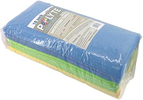 Toalla de Microfibra POLYTE para Limpieza (16x24 in, Paquete de 18, Azul, Verde, Amarillo) - imagen 6