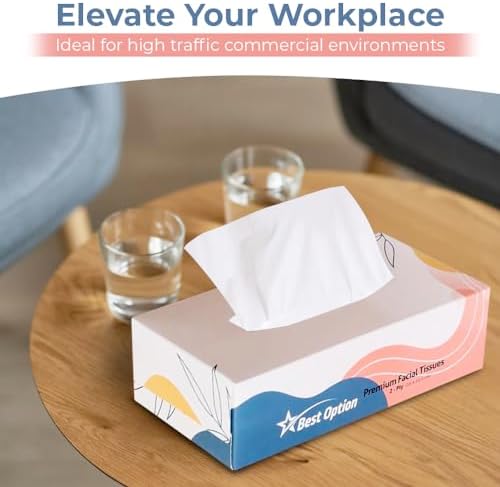 Papel Facial Suave de 2 Capas, Blanco, Caja de 100 Piezas | Profesional, Suave y Duradero | Ideal para Baño, Oficina, Negocios, Escuela (12 Cajas, - imagen 6