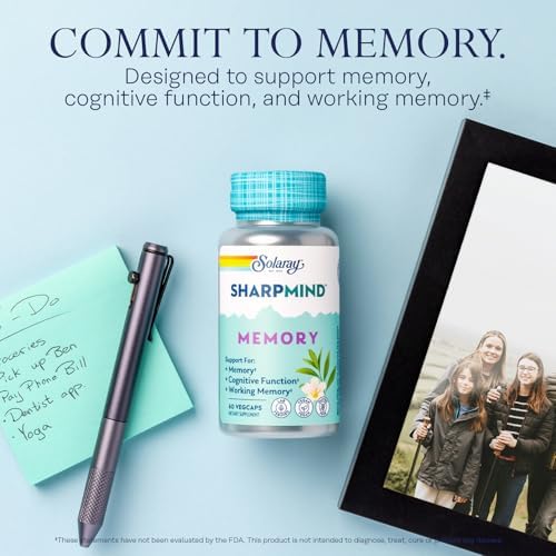 SOLARAY SharpMind Fórmula para la Memoria - Suplemento para la Concentración y Memoria - Cognivia, Gotu Kola y Hongo Chaga - Alternativa a Ginkgo - imagen 3