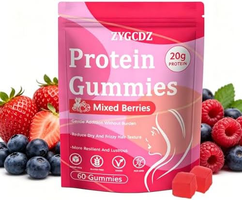 Gomitas de Proteína YKSDQ para Mujeres y Hombres, 20g de Proteína por Porción, Sin Azúcar, Veganas, Con Colágeno, Sabor a Berries Mixtas, 60 Gomitas - imagen 1