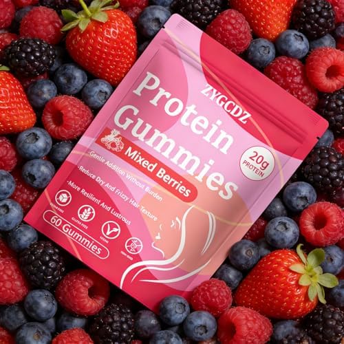 Gomitas de Proteína YKSDQ para Mujeres y Hombres, 20g de Proteína por Porción, Sin Azúcar, Veganas, Con Colágeno, Sabor a Berries Mixtas, 60 Gomitas - imagen 6