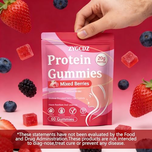 Gomitas de Proteína YKSDQ para Mujeres y Hombres, 20g de Proteína por Porción, Sin Azúcar, Veganas, Con Colágeno, Sabor a Berries Mixtas, 60 Gomitas - imagen 7
