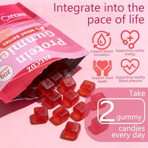 Gomitas de Proteína YKSDQ para Mujeres y Hombres, 20g de Proteína por Porción, Sin Azúcar, Veganas, Con Colágeno, Sabor a Berries Mixtas, 60 Gomitas - imagen 8