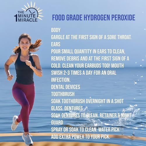 Peróxido de Hidrógeno al 3% Grado Alimenticio - Botella Spray de 16 oz - Recomendado por el libro The One Minute Cure y elegido por profesionales de - imagen 6
