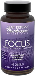 Cápsulas Host Defense MycoBenefits Focus - Suplemento de hongos para la salud cerebral - Apoyo a la función neurológica - Con Melena de león, Reishi - imagen 1