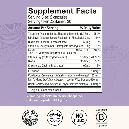 Cápsulas Host Defense MycoBenefits Focus - Suplemento de hongos para la salud cerebral - Apoyo a la función neurológica - Con Melena de león, Reishi - imagen 2