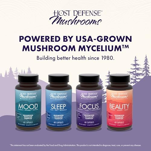 Cápsulas Host Defense MycoBenefits Focus - Suplemento de hongos para la salud cerebral - Apoyo a la función neurológica - Con Melena de león, Reishi - imagen 7