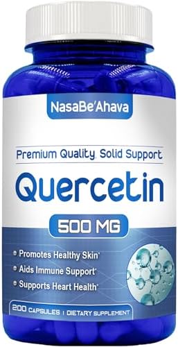 Cápsulas de Quercetina 500mg | Suplemento Antioxidante Vegano de Alta Potencia para Piel, Corazón e Inmunidad | Sin Gluten | Hecho en EE. UU. (200 - imagen 1