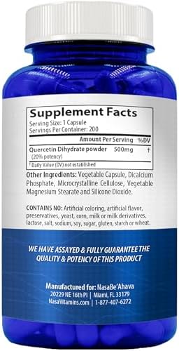 Cápsulas de Quercetina 500mg | Suplemento Antioxidante Vegano de Alta Potencia para Piel, Corazón e Inmunidad | Sin Gluten | Hecho en EE. UU. (200 - imagen 2