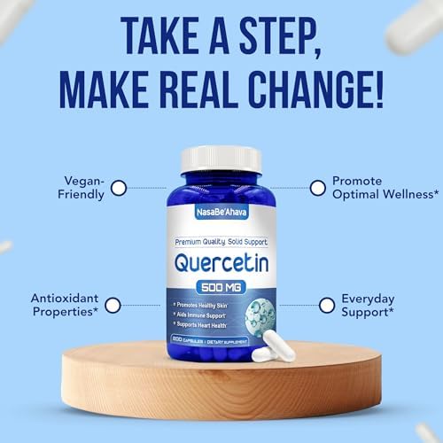 Cápsulas de Quercetina 500mg | Suplemento Antioxidante Vegano de Alta Potencia para Piel, Corazón e Inmunidad | Sin Gluten | Hecho en EE. UU. (200 - imagen 6