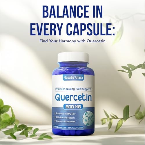 Cápsulas de Quercetina 500mg | Suplemento Antioxidante Vegano de Alta Potencia para Piel, Corazón e Inmunidad | Sin Gluten | Hecho en EE. UU. (200 - imagen 7