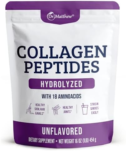 Colágeno Hidrolizado en Polvo Dr. Matthew - Suplemento Proteico Sin Sabor de Res Alimentada con Pasto para Piel, Cabello y Articulaciones - No GMO, - imagen 1