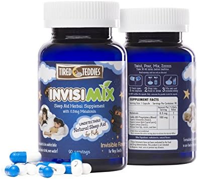 Tired Teddies InvisiMix Melatonina Baja 300 mcg - Mezcla Líquida Sin Sabor para Niños de 2 Años en Adelante, 90 Porciones - imagen 2
