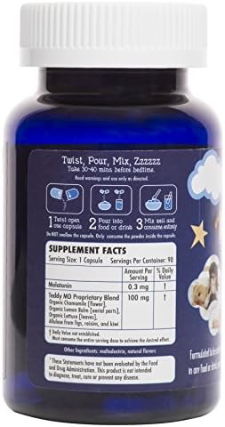 Tired Teddies InvisiMix Melatonina Baja 300 mcg - Mezcla Líquida Sin Sabor para Niños de 2 Años en Adelante, 90 Porciones - imagen 3