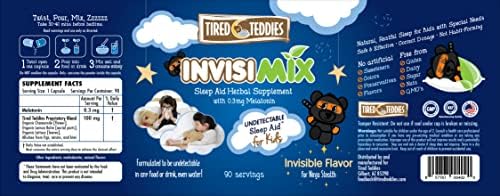 Tired Teddies InvisiMix Melatonina Baja 300 mcg - Mezcla Líquida Sin Sabor para Niños de 2 Años en Adelante, 90 Porciones - imagen 4