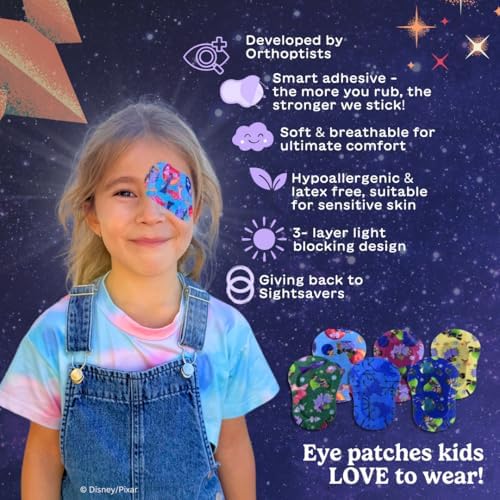 Parche ocular Disney & Pixar Elio para niños 30 piezas | Hipoalergénico, transpirable, diseños divertidos | Apoyo para tratamiento de ojo vago - imagen 3