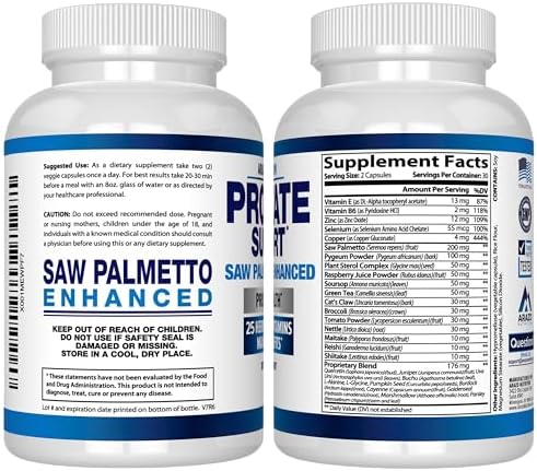 Suplemento para la Próstata Arazo Nutrition - Saw Palmetto + 25 Hierbas - Reduce la Micción Frecuente, Pérdida de Cabello y Apoya la Vitalidad - - imagen 3