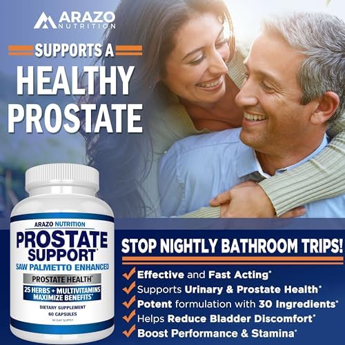 Suplemento para la Próstata Arazo Nutrition - Saw Palmetto + 25 Hierbas - Reduce la Micción Frecuente, Pérdida de Cabello y Apoya la Vitalidad - - imagen 4