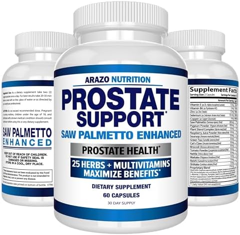 Suplemento para la Próstata Arazo Nutrition - Saw Palmetto + 25 Hierbas - Reduce la Micción Frecuente, Pérdida de Cabello y Apoya la Vitalidad - - imagen 7