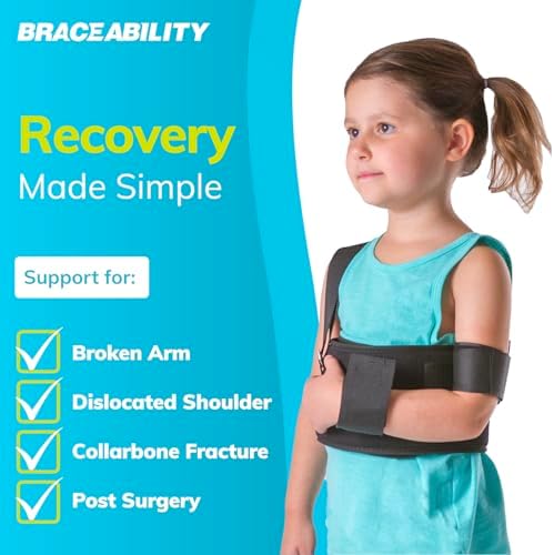 Inmovilizador de Hombro Pediátrico BraceAbility | Faja de Brazo para Niños para Fracturas de Clavícula y Lesiones de Hombro - Talla Infantil - imagen 6