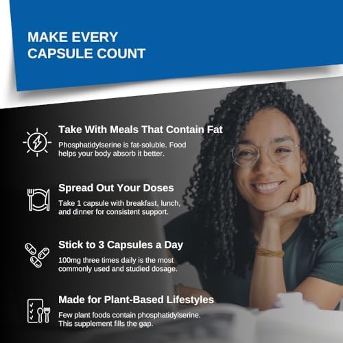 Suplemento de Fosfatidilserina Intelligent Labs 100mg, 90 Cápsulas de Alta Potencia, 100% Libre de Soja y Alérgenos, Fosfatidilserina Pura de - imagen 4