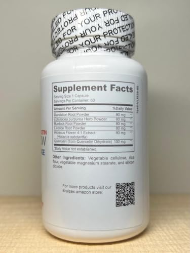 Suplemento Bruizex Lympho Flow para Drenaje Linfático, Apoya la Salud del Sistema Linfático, 60 Cápsulas con Quercetina - imagen 8