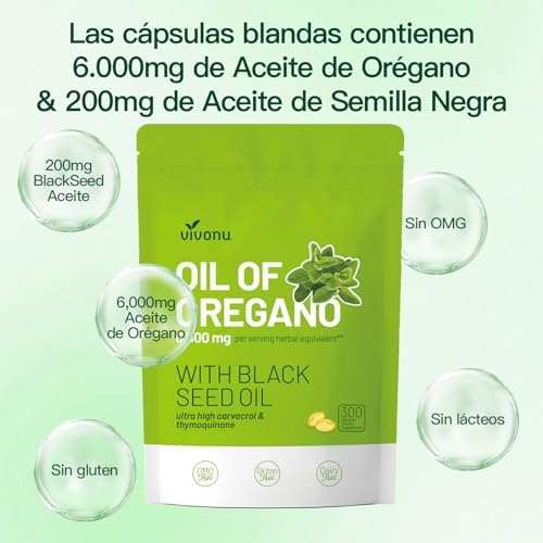 Cápsulas de Aceite de Orégano MicaNutra, Aceite de Orégano Balanceado con Aceite de Semilla Negra, Softgels Orgánicos, Carvacrol, Timoquinona, No - imagen 3