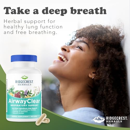 Suplementos Ridgecrest Herbals AirwayClear para la Salud Pulmonar y Soporte Respiratorio con Fruto de Schisandra, Corteza de Canela y Jengibre, - imagen 7