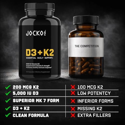 Jocko Vitamina D3 + K2 - Suplemento de Vitamina para la Salud Ósea y Inmunológica - imagen 5