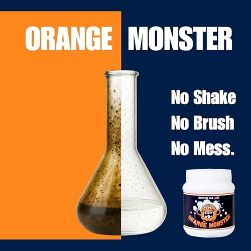 Limpiador de Vidrio en Polvo Orange Monster, Fórmula Sin Frotar, Elimina Resina y Residuos, Tamaño de 1 lb, Ideal para Superficies de Vidrio, Metal y - imagen 2