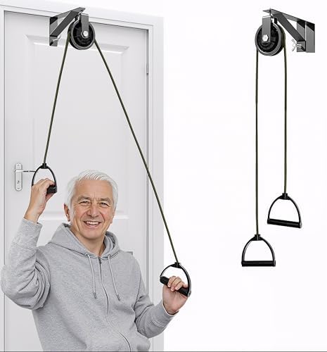 Polea para Hombro con Soporte Metálico Fijo, Sistema de Terapia Física para Rehabilitación, Ejercitador de Puerta para Estiramientos y Recuperación - imagen 1