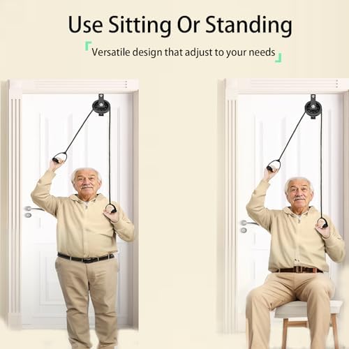 Polea para Hombro con Soporte Metálico Fijo, Sistema de Terapia Física para Rehabilitación, Ejercitador de Puerta para Estiramientos y Recuperación - imagen 7