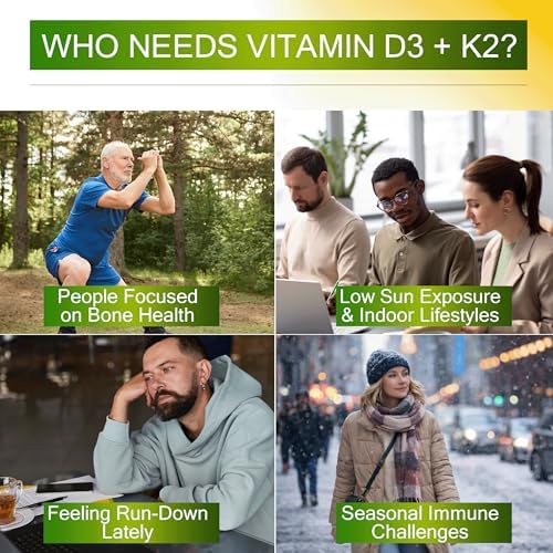 VITAMINA D3 K2 [Alta Dosis] 10,000 UI con Magnesio Glicinato 350mg, Zinc y Moringa - Soporte Óseo e Inmunológico - 200mcg K2 MK-7 - Softgels Sin OGM - imagen 3