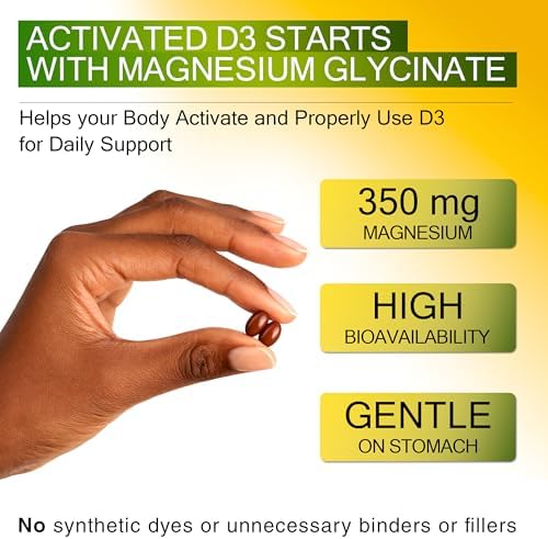 VITAMINA D3 K2 [Alta Dosis] 10,000 UI con Magnesio Glicinato 350mg, Zinc y Moringa - Soporte Óseo e Inmunológico - 200mcg K2 MK-7 - Softgels Sin OGM - imagen 5